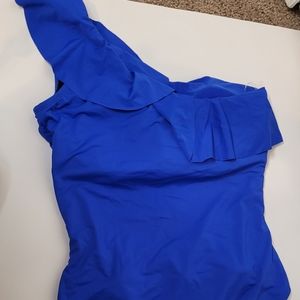 Blue one piece swim suit